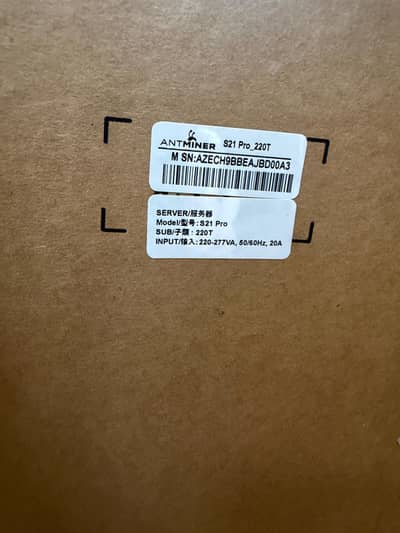 antminer s21 pro 220th box packed