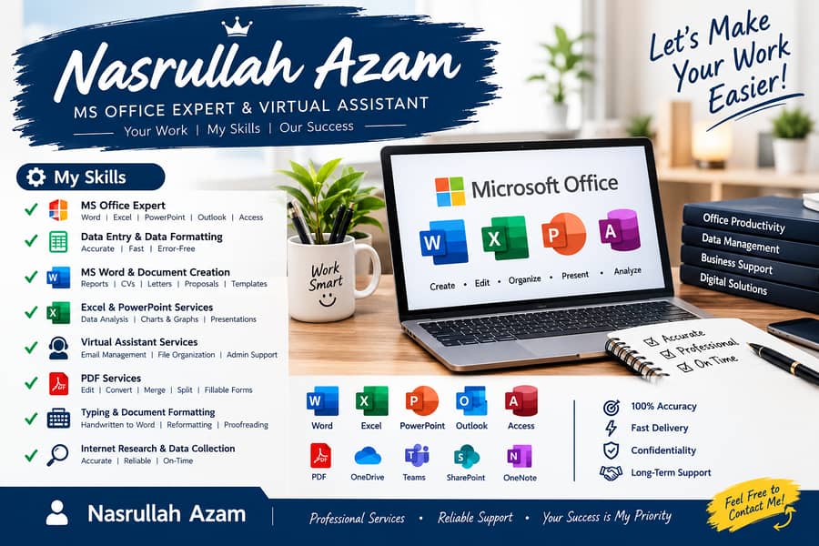 Professional Data Entry, MS Office & Virtual Assistant Services 1