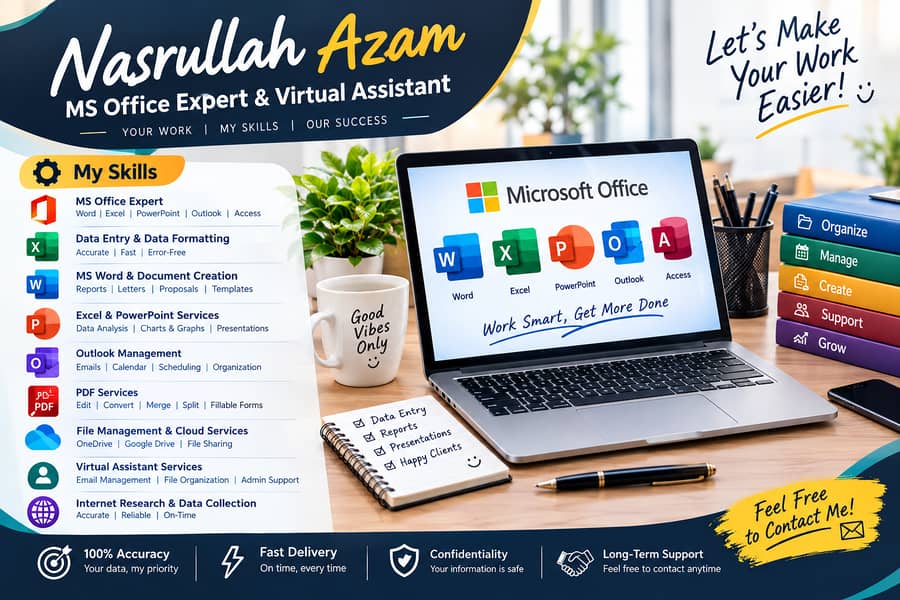 Professional Data Entry, MS Office & Virtual Assistant Services 2