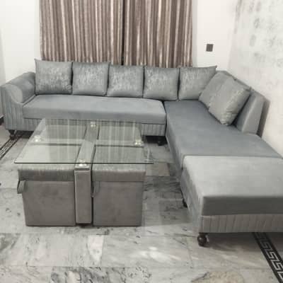 L Type Corner Seven seater Sofa Set