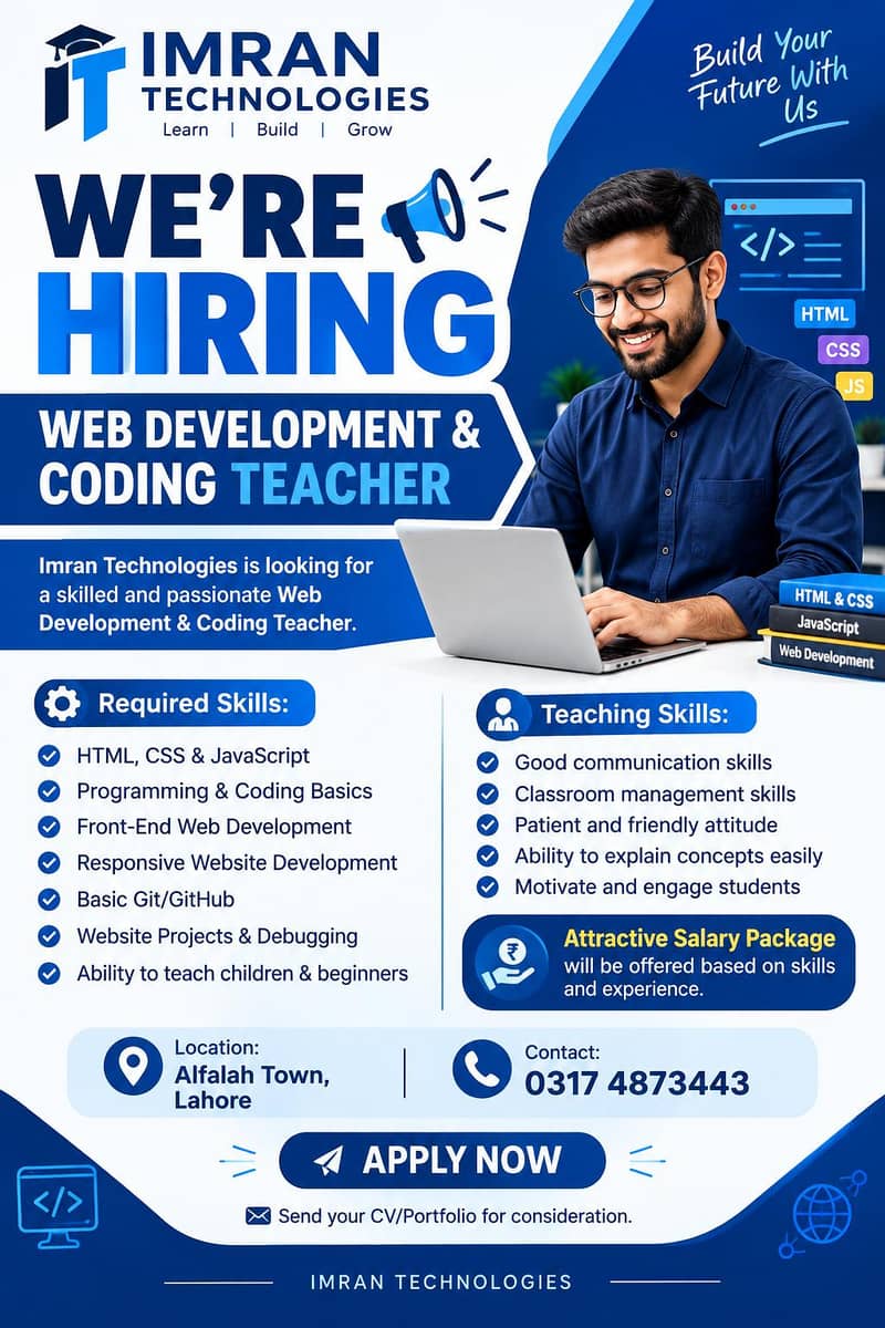WEB DEVELOPMENT & CODING TEACHER REQUIRED 0