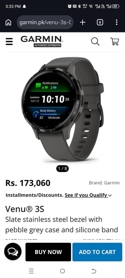 Garmin Venu 3S Smartwatch