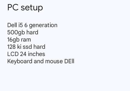 Dell Desktop PC with LCD i5 6th generation full 10/10