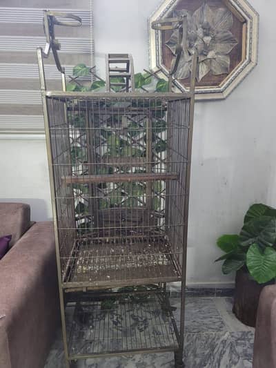 Large Heavy Duty Iron Bird Cage with 2 Trays