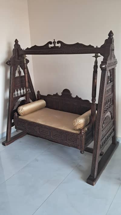 Wooden Swing Carved Jhula Two Person
