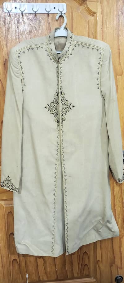 Elegant Camel Embroidered Sherwani – Worn Only Twice