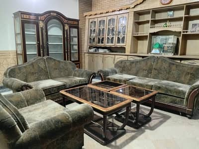 6 seater sofa set with 3 tables for sale urgent