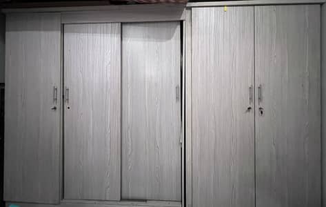 Spacious wardrobe with sliding door and led light