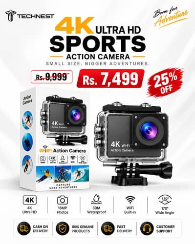 V22 4k Ultra Hd Mini Action Sport Camera Waterproof With Wifi & Touch