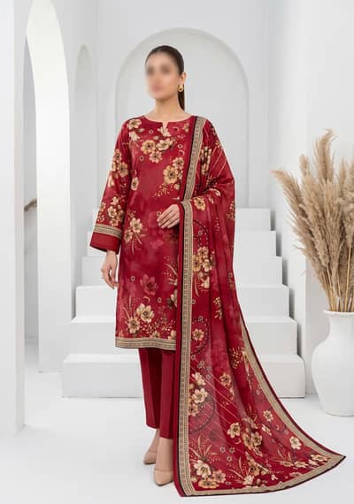 Premium Dhanak printed shirt & dupatta  Deyed trouser