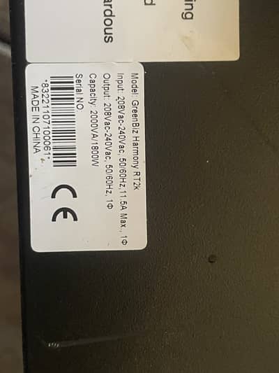 Brand New Pack - GreenBiz Harmony RT2K 2000VA / 1800W Online UPS - 3 U