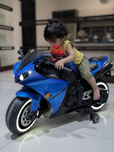Kids use  bike