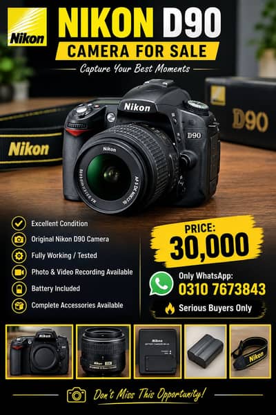 NIKON D90 CAMERA FOR SALE