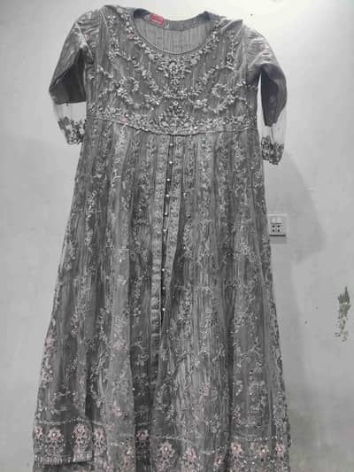 Elegant & Unique Grey Embroidered Maxi  3-Piece Set