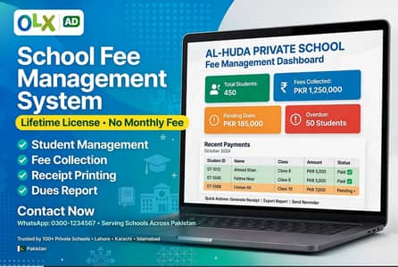 School Fee Management System - Lifetime - Student, Fee, Search, Trash