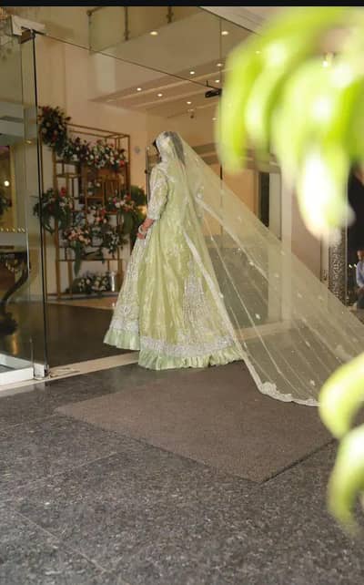 Beautiful Pista Green Walima maxi With