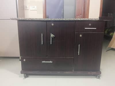 Iron Stand with Small Cupboard