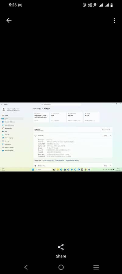 HP Laptop - Ryzen 5 7430U - 8GB / 512GB