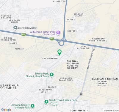 120 SQ YARD TRANSFER PLOT FOR SALE IN SAADI GARDEN BLOCK 3