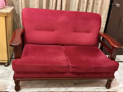 Velvet Sofa Set & Storage Console Cabinet