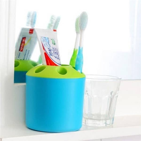 T  1Pcs Multifunctional Desktop Plastic Pen Pencil Stationary Holder 6 Hole Toothbrush and Toothpaste Holder