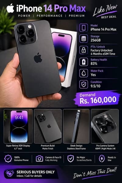 Apple iPhone 14 Pro Max FU e sim time 4month