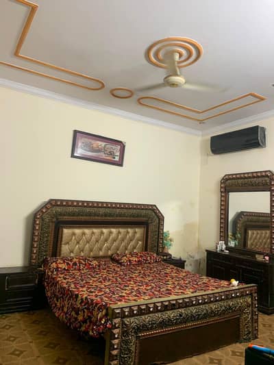 bed with dressing