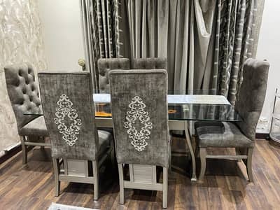 Modern Glass Top Dining Table Set – Elegant Dining Furniture