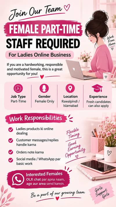 Female Part Time stuff Required