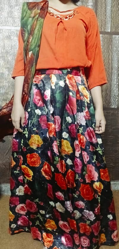 floral maxi skirt