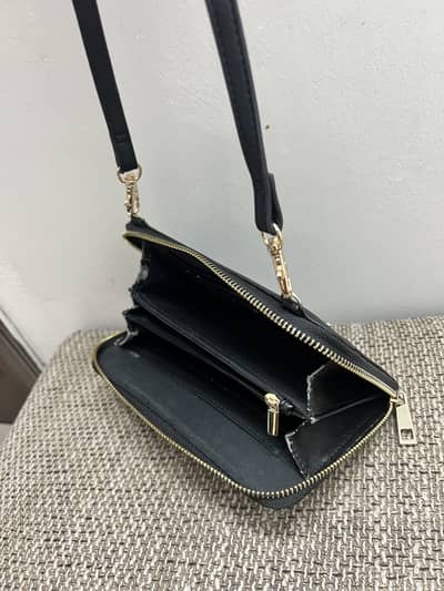 Black leather purse