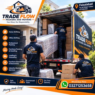 Faisalabad to Lahore House Shifting - Trade Flow Packers and Movers