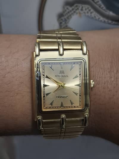 Mema watch 22k electoplated gold