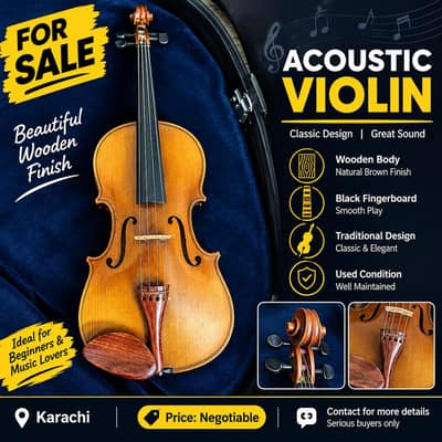 Acoustic Violin with Hard Case for Sale – Karachi