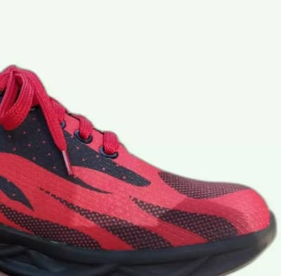 Men synthetic leather casual sneakers red black