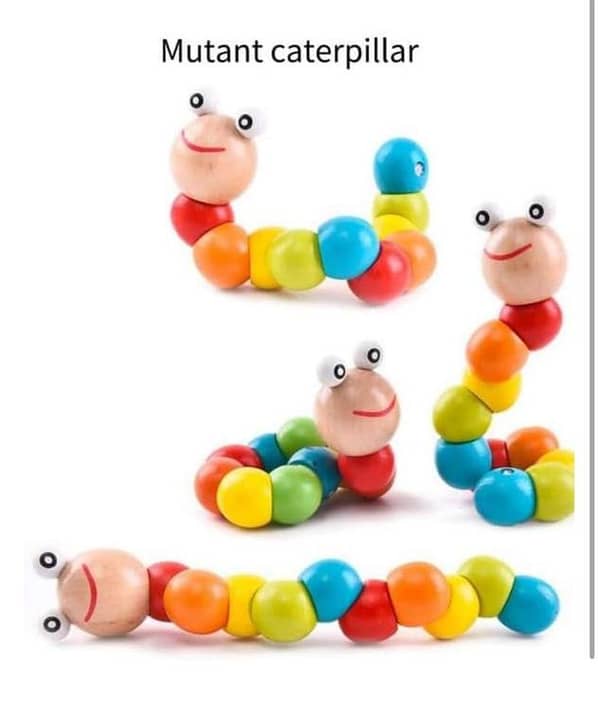 T  Baby Caterpillar Wooden Toy, Early Learning Toy for kids, Wooden toys for kids