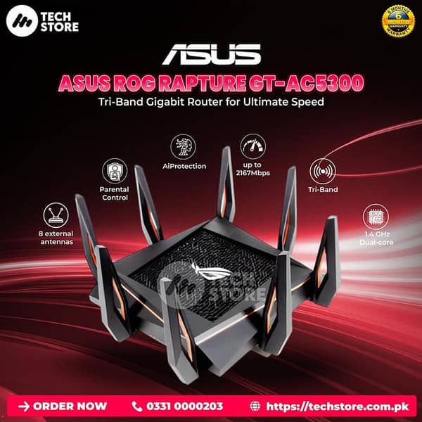 Asus ROG Rapture GT-AC5300 Tri-band Router (Branded Used)