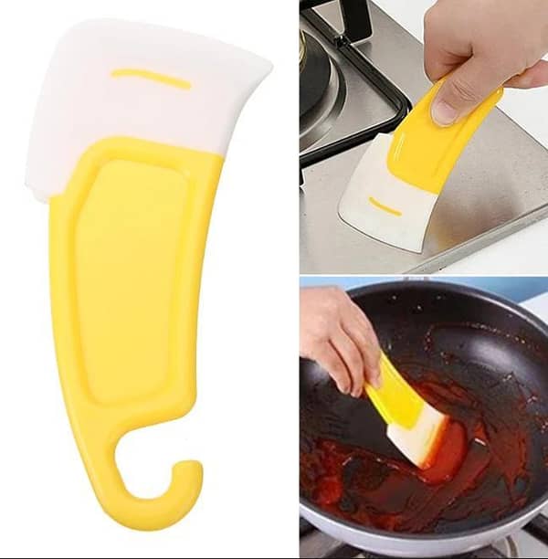 T  Reusable Silicone Pot Cleaning Spatula Kitchen Utensils Washing Scraper Cake Baking Pastry Tools Supplies - 2Pcs