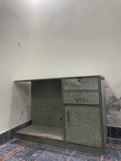 Wooden Office Table with Drawers & Cabinet