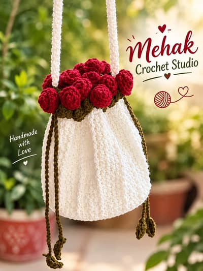 crochet Rose bag