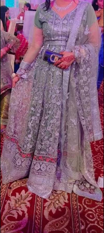 lehenga in light green colour