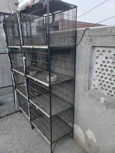 Two Heavy Iron Cages 4 4 Portion [Almari] With Light holder Setup.