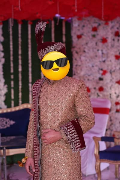 new gold brown sharwani