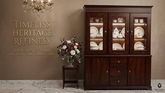 Large dark wood display cabinet