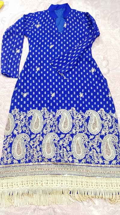 Fancy Dress Embroidery with beads work, lais