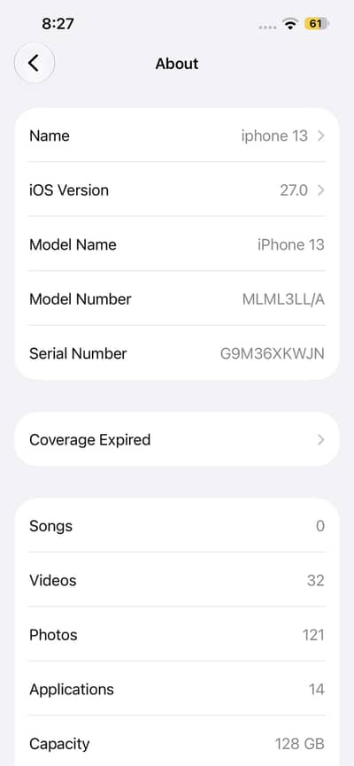 Apple iPhone 13. Model MLML3LL/A USA