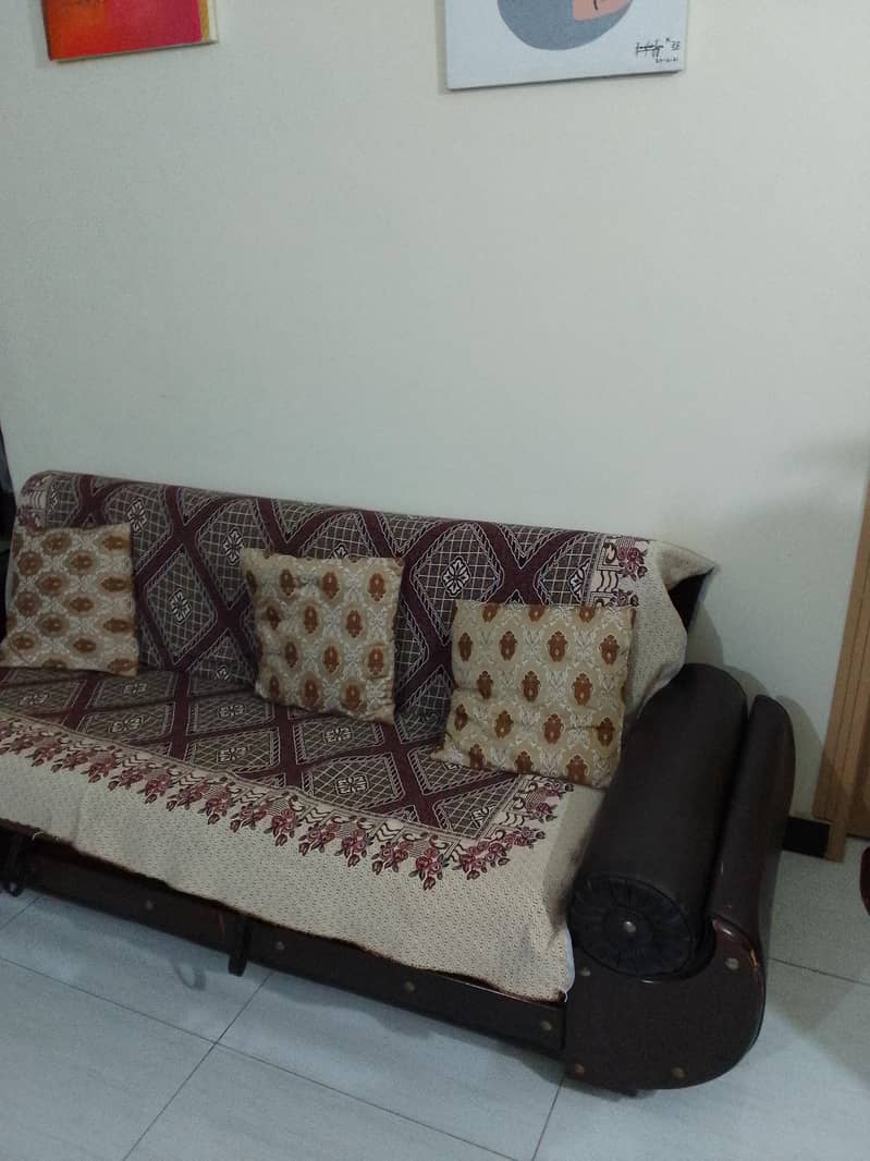 solid wood sofa cum bed 2