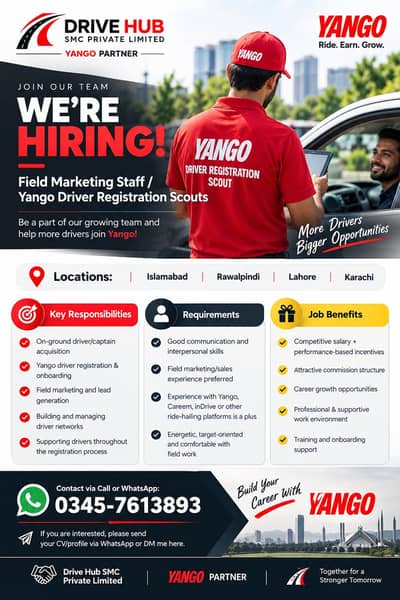 Field Marketing staff/ Yango drivers registration and activation scout