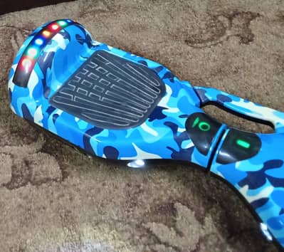Blue Camo Hoverboard with Handle