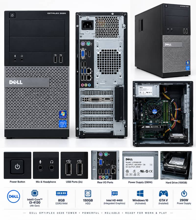 Dell Optiplex 3020 i3-4130 8GB | GTA 5 Installed 03039505686 whatsapp 1